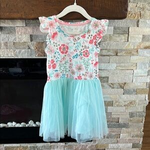 Multicolored Midi Sundress with Ruffled Flutter Sleeves